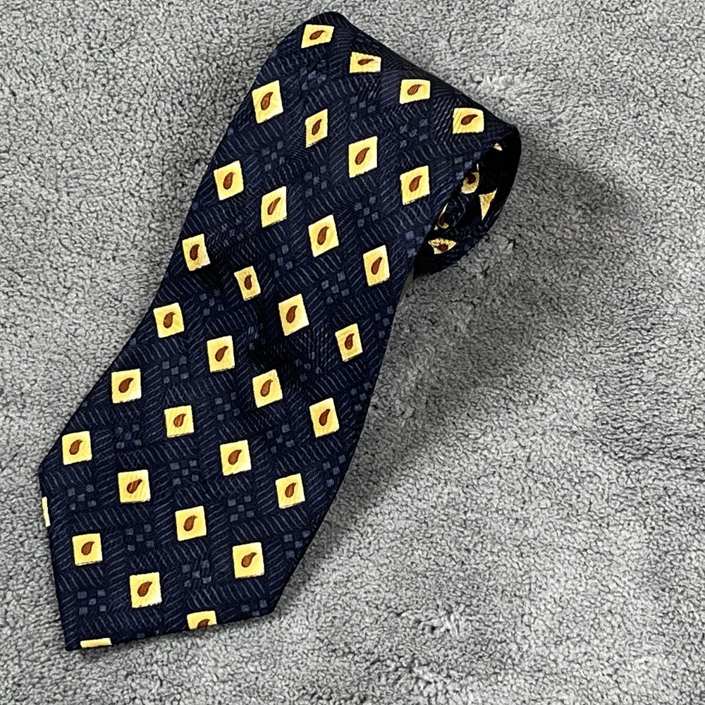 Coach Men's‎ Vintage Luxury Italian  100% Silk Tie Blue AOP